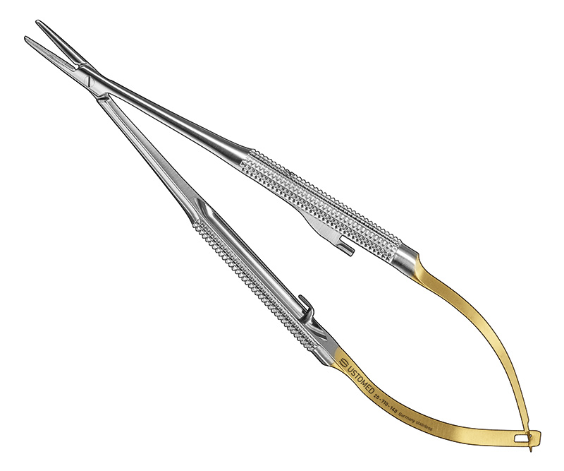 BARRAQUER, Micro-Nadelhalter, Hart- metall, 14 cm, gerade, Rundgriff