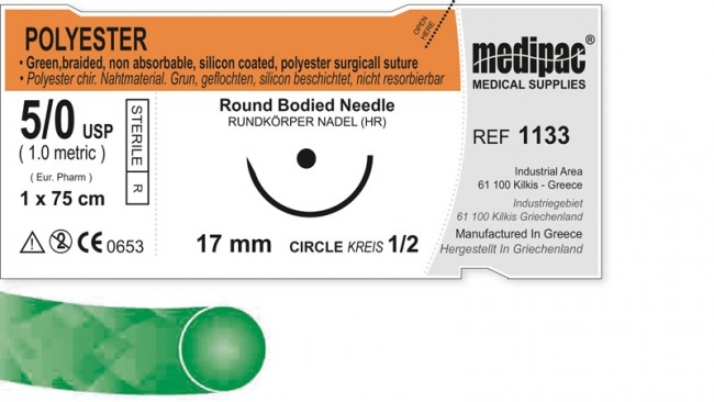 Polyester | 4/0 | HR-17 | 1/2 | 75 cm | Rundkörper